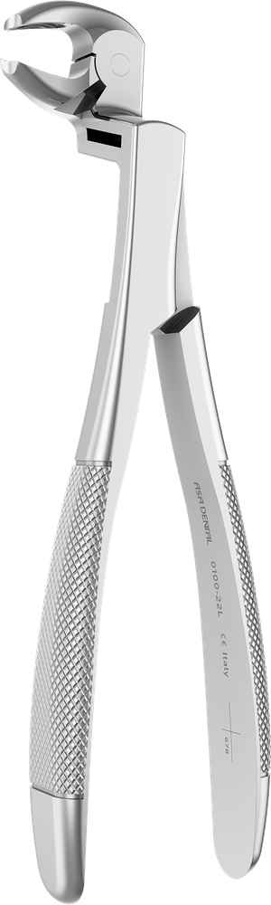 UK-Molaren und Weisheitszähne, links - 18 cm - mit geriffelten Spitzen 0100-22L – ASA Dental S.p.A. Uninominale, Extraktionszangen Oberkiefer