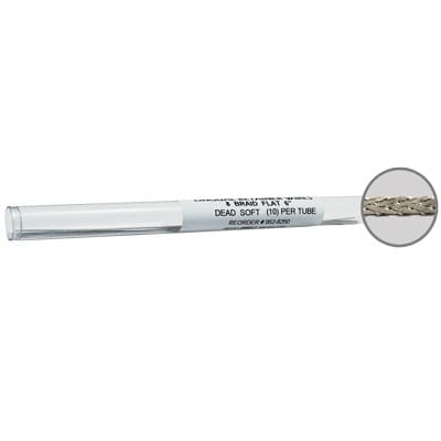 DYNAFLEX 8 BRAID FLAT STAINLESS STEEL, 6" (.021 X .028) O-952-8250