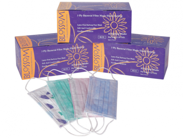 Blossom 3-PLY Latex Free Facemask Round Elastic Earloop – Blossom / Mexpo International Inc., Mundschutz