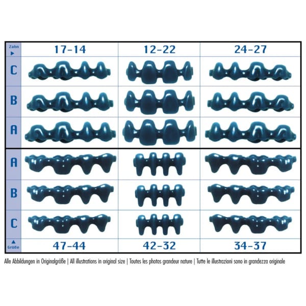 Prefabricated Wax Pontics Without Collar, Form 42-32, Size A, 25 pcs.