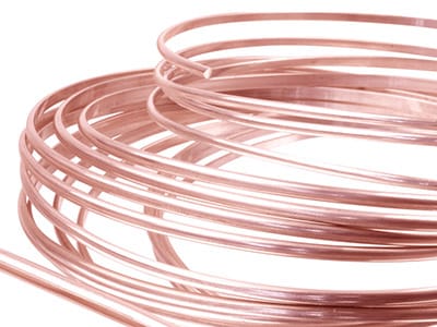 9ct Red Gold D Shape Wire 3.00mm X 2.00mm, 100% Recycled Gold