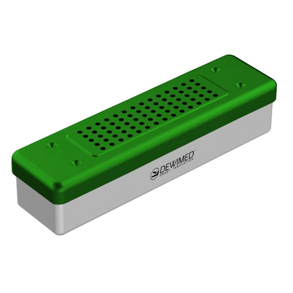 container scopy model, 260 x 70 x 60 mm green non-perforated bottom and perforated lid 88.506.30