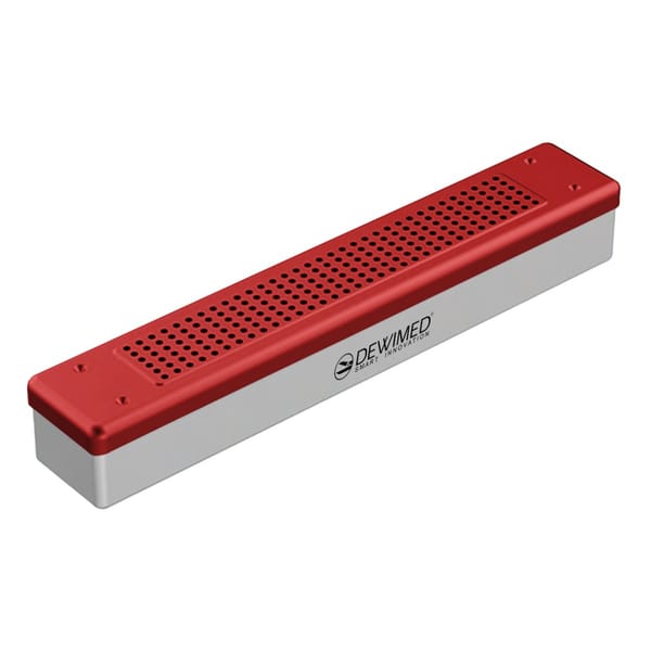 container scopy model, 455 x 80 x 70 mm red non-perforated bottom and perforated lid 88.506.70