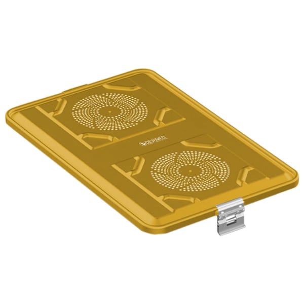 container lid yellow, 583 x 370 mm extra large size standard plus model perforated 88.633.27